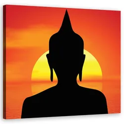 LEINWANDBILDER, Budda Religiös Orange Abstrakt 50x50cm