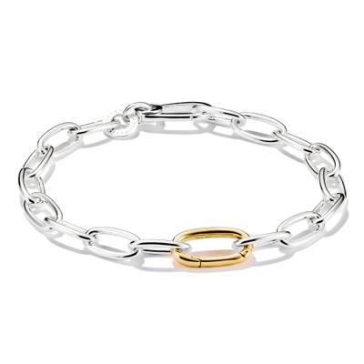 Charm-Armband THOMAS SABO "Charm Club Connect: mit einem Connect Link" Gr. 17, gold (silberfarben, gelbgoldfarben), Armbänder, Damen, 17, Silber 925 (recycelt), Charm-Armband