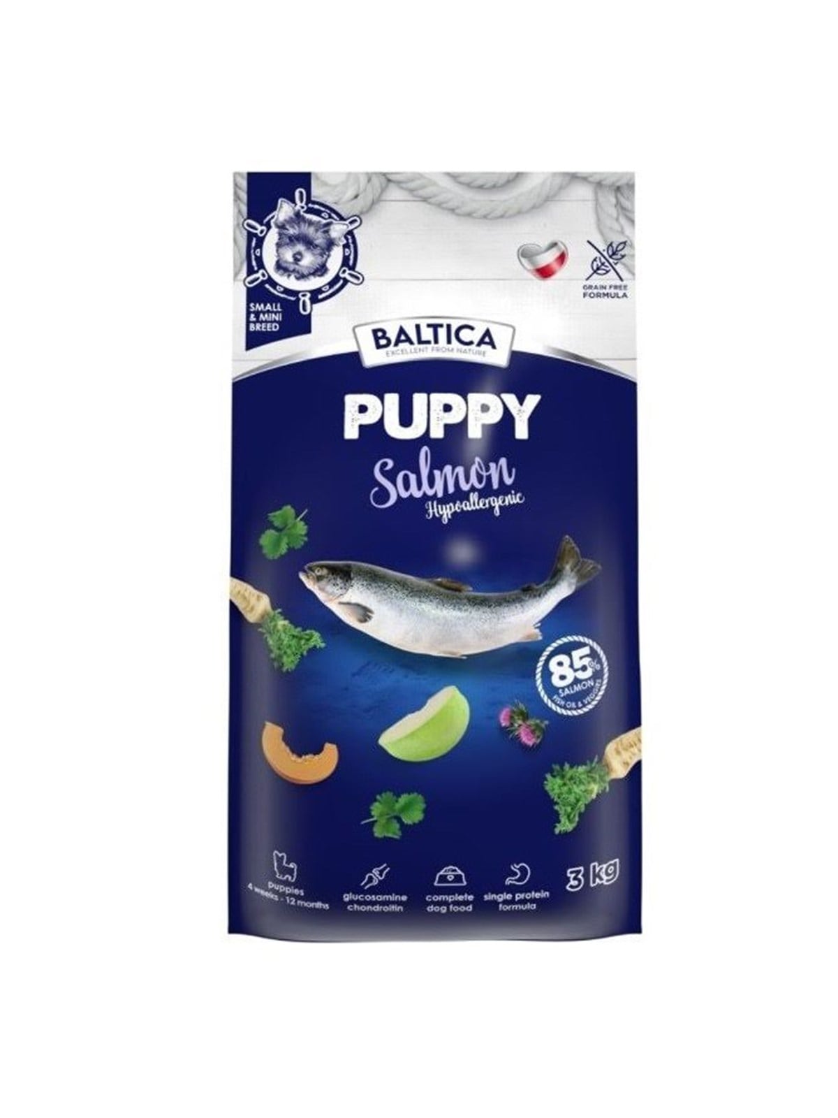 BALTICA Excellent Puppy Salmon Hypoallergenic Small breeds - Trockenfutter für Hunde - 3kg