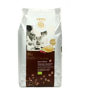 GEPA Kaffee Caffe Crema, BIO, ganze Bohnen, Arabica & Robusta, 1 kg