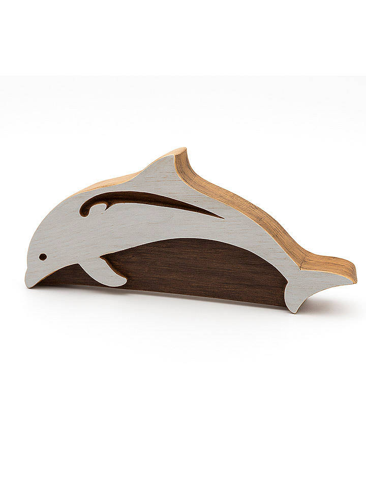 Samimi Blockdruck-Stempel ''Dolphin'' in Natur/ Weiß - (L)10 x (B)5 cm - onesize