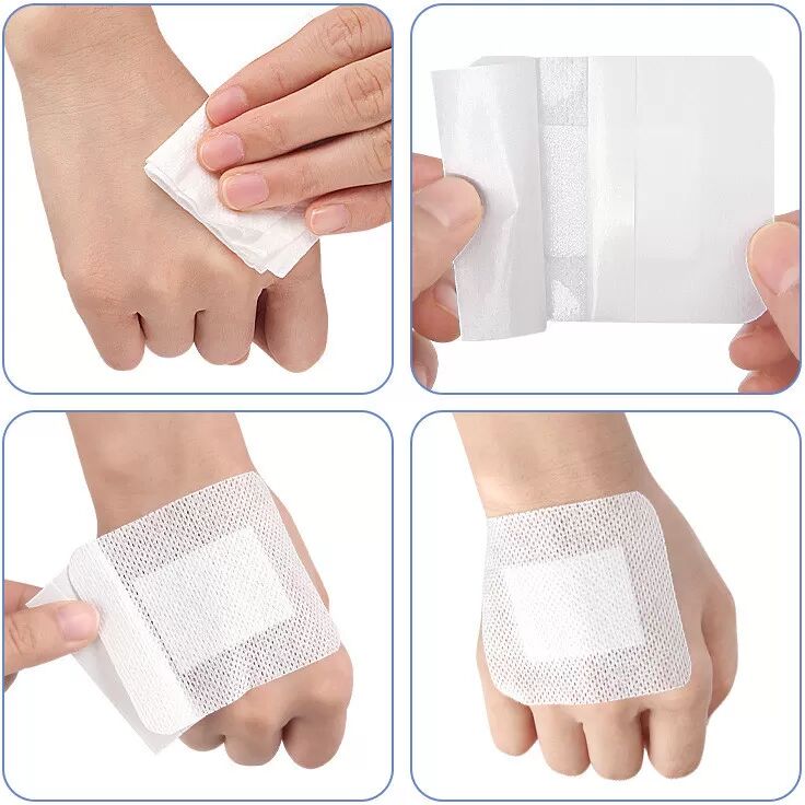 INF Ruban de fixation pour pansement médical, tissu non tissé blanc (10 pièces)