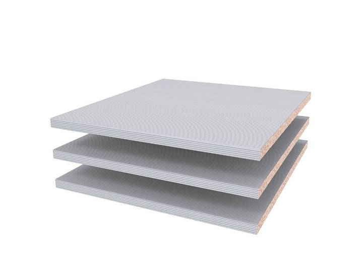 Einlegeboden - 3er-Set 48cm Grau/Silber Spanplatte, foliert