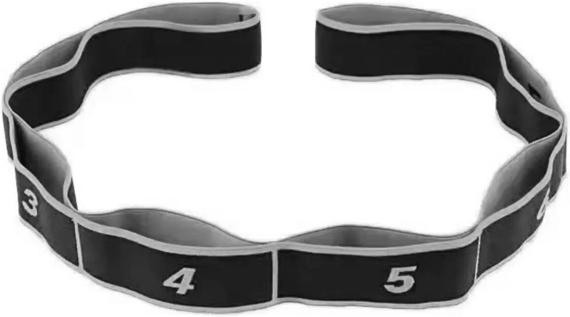 INF 8-teilige nummerierte Stoff-Widerstandsbänder 2er-Pack - Multi-Schlaufen-Dehnriemen für Yoga, Pilates, Tanz und Schwarz+Grau