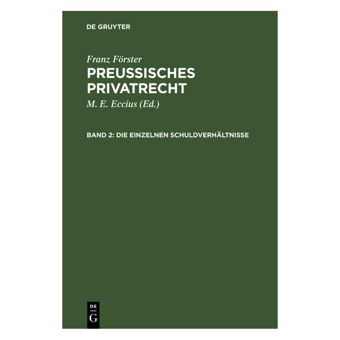 De Gruyter Förster:Die einzelnen Schuldverhältniss (67780348)