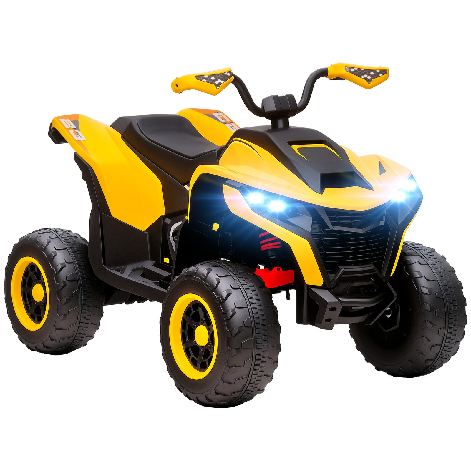 AIYAPLAY Elektrische quad voor kinderen, Geel, 3-8 jaar, met LED-koplamp en muziek