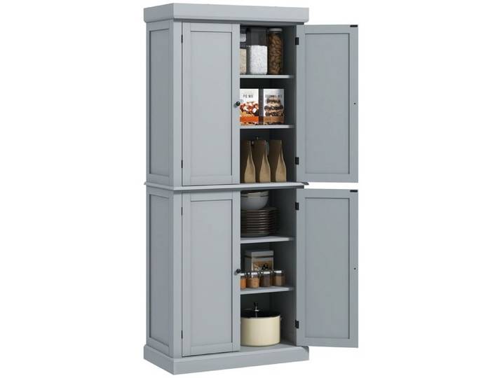 CollaHausse Armoire Cuisine Moderne Gris Placards Étagères Réglables 76x41x184 cm