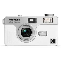 35mm Kamera F8 white, analoge Kleinbildkamera