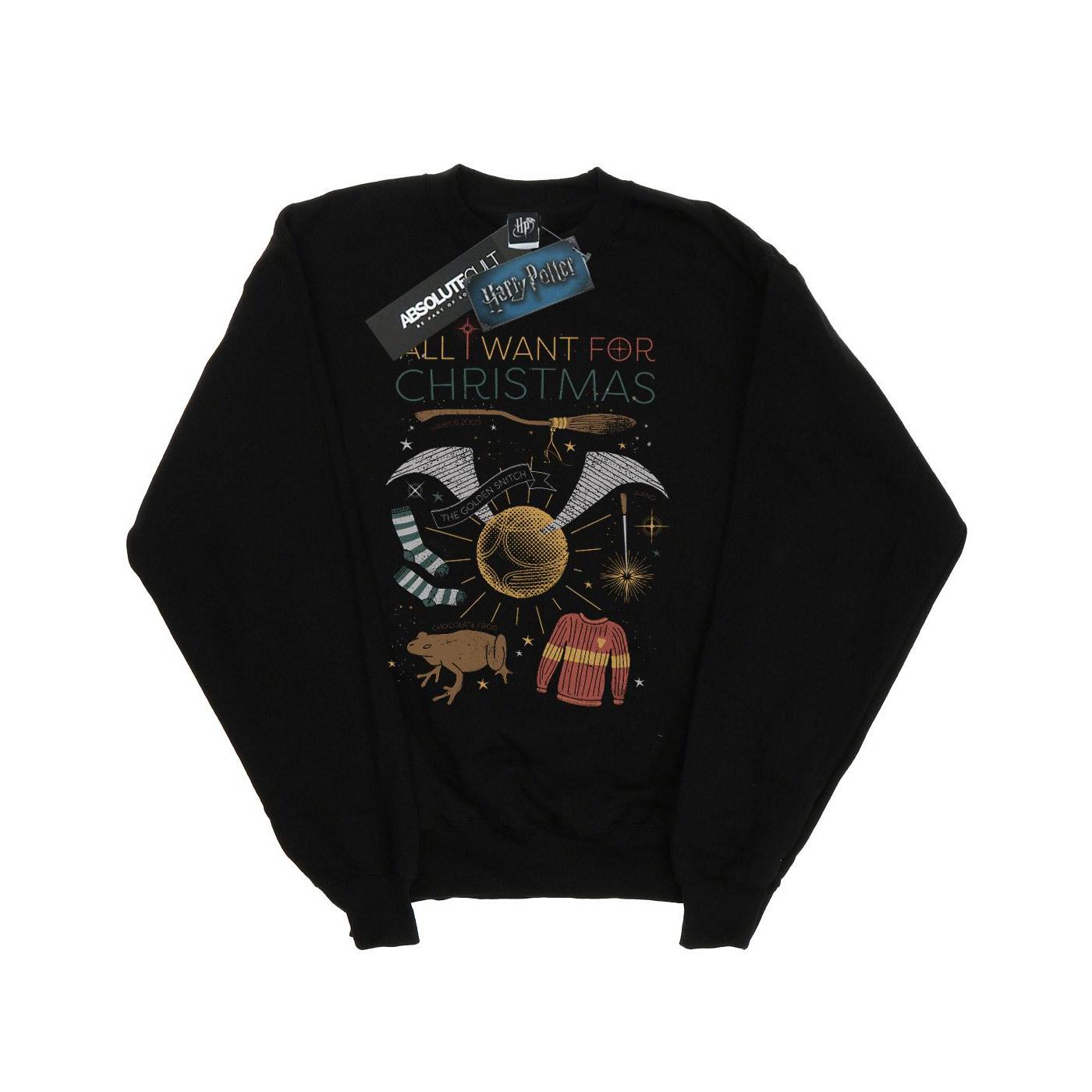Harry Potter - "All I Want For" Sweatshirt für Mädchen (Schwarz)