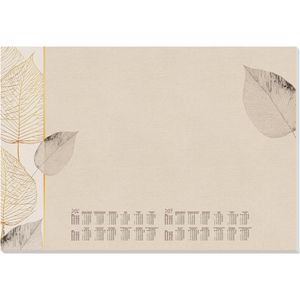 Sigel Schreibunterlage H6315 Natural Leaves, braun, Papier, 30 Blatt, mit Kalender, 60 x 41cm
