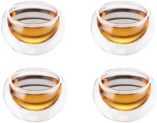 Discount Dollar Deals Shot Glass, Double Wall Teacups, Glasses Tea Cups, Exquisite Drinkware Home Decor, Tea Set Teacup 4pcs 50ml