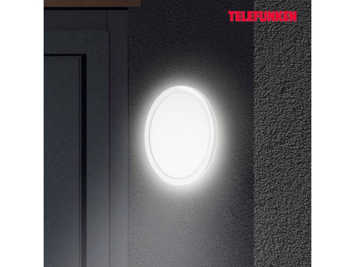 Telefunken LED Aussenwandleuchte Nizza, weiß / opal, Kunststoff, Modern, LED Wandleuchte außen