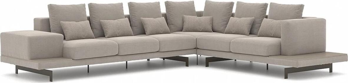 Polstermöbel Grau Designer Ecksofa L-Form Polster Textil Sofa Wohnzimmer