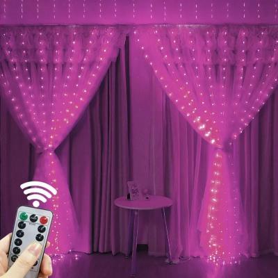 Uplift Picks LumiCascade LED Curtain Lights USB Fairy Lights With Remote pink 3x1 M 100 Leds