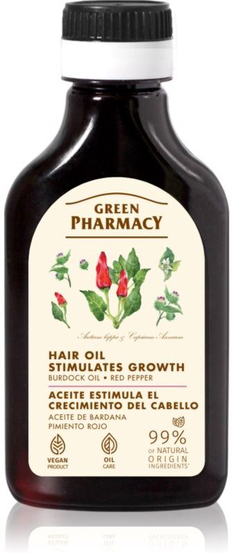 Green Pharmacy Red Peppers Burdock Oil Burre olie til at stimulere hårvækst 100 ml