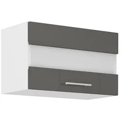 Küche Glashängeschrank 60 Lara Grau Glanz + Weiss matt Küchenzeile Küchenblock