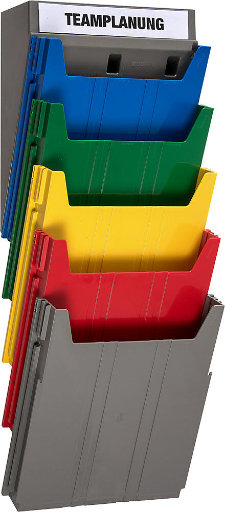 kaiserkraft Wandsortierer BIG, für Format DIN A4, Füllhöhe 34 mm, Ablagefach gelb