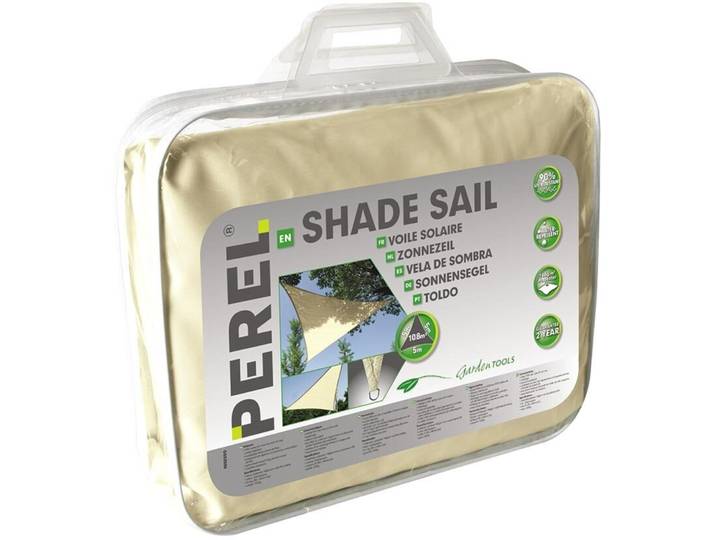 Sonnensegel Perel 500 cm Dreieck - Farbe: Beige - Sonnensegel
