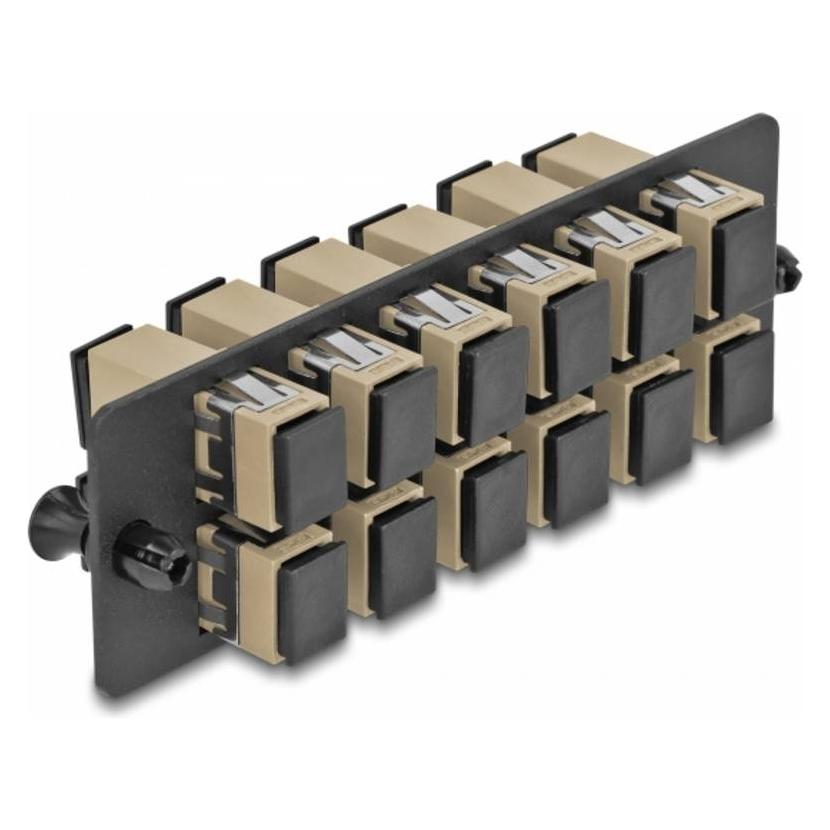 Delock LWL Adapter Panel SC Simplex OM1 / OM2 12 Port beige (0.11 m) (66927)