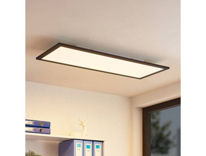 LED Panel Nelios Lindby, schwarz, für Küche, Aluminium, Modern, LED Panel