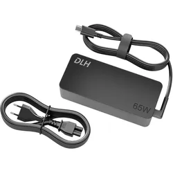 DLH 65W USB-C Power Adapter-5/9/12/15/20V (65 W, 1 Port), USB Ladegerät, Schwarz