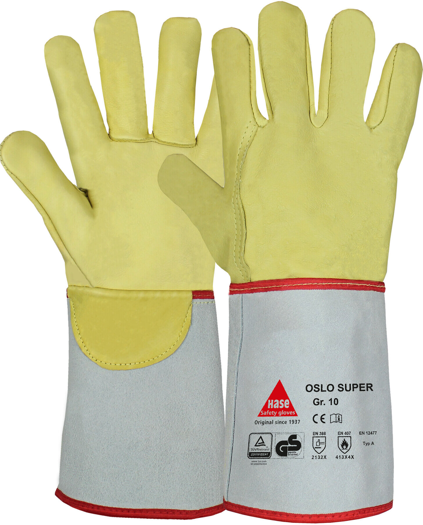 Hase Oslo Super Schweißerhandschuh aus Rindnarbenleder Größe 12 (105100-12)