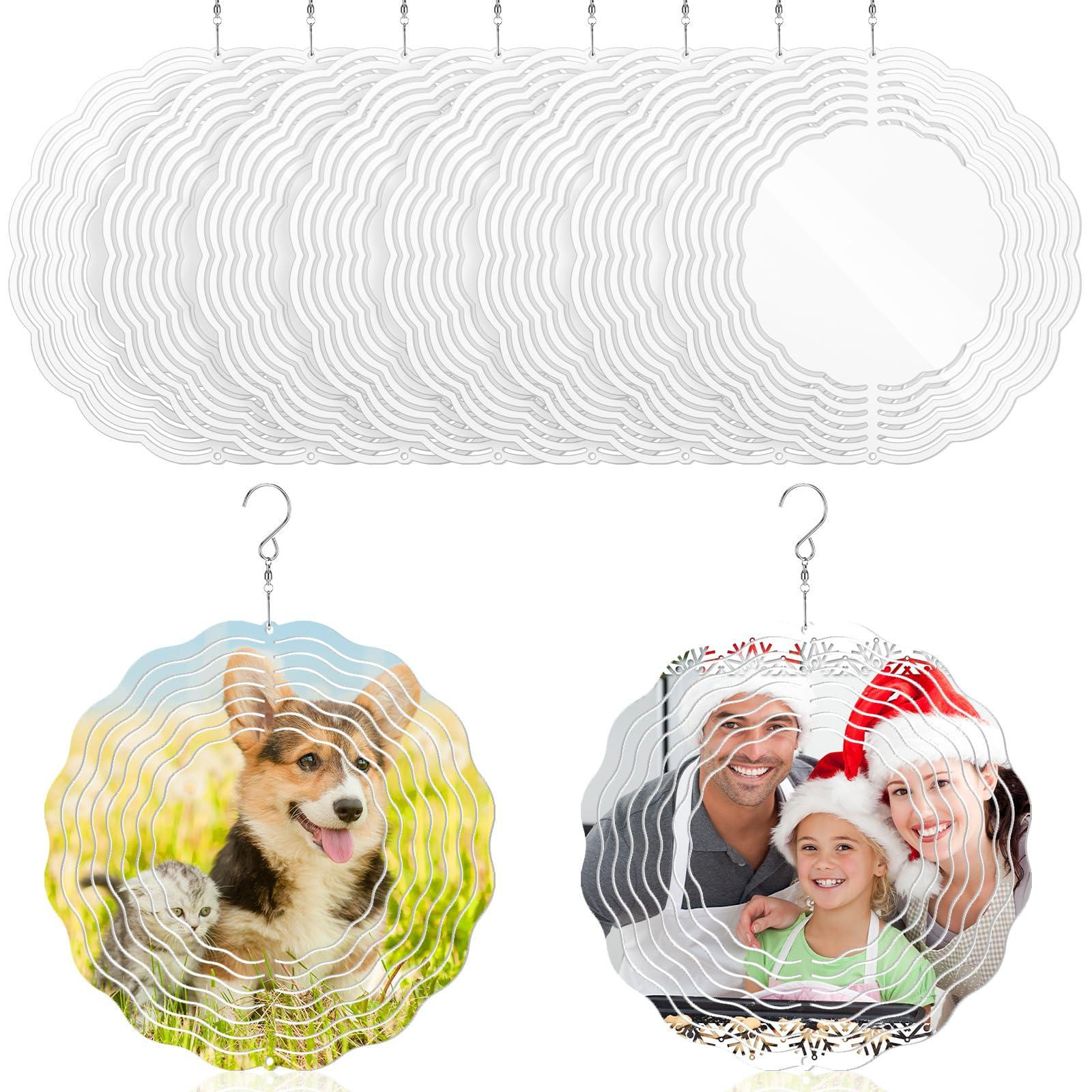 Set van 10 aluminium 3D wind spinners voor sublimatie, 20,5 cm, voor buiten