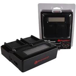 Berenstargh Dual LCD USB Ladegerät f. Sony NP-FM50 NP-F550 NP-F750 NP-F970Dual LCD USB Ladegerät f. (Kamera Akku Ladegerät), Kamera Stromversorgung, Schwarz