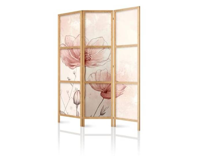 framed concept - Paravent Raumteiler aus Holz 135x172 cm, 3-teilig, einseitig, im orientalischen Stil