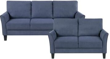 Fremont & Park Felix Textured 2-Piece Living Room Set - Wood Finish Exposed Feet
