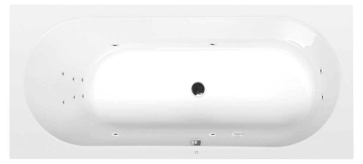 Polysan ASTRA B Whirlpool-Badewanne, 165x75x48cm, Attraction Hydro, Chrom