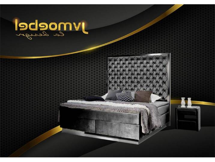 Xlmoebel Boxspringbett Stoffbett Chesterfield Design für Schlafzimmer Möbel Textil (Stoffbett Chesterfield Design), Made in Europa