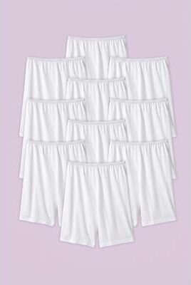 Plus Size Women's Cotton Boxer 10-Pack by Comfort Choice in White Pack (Size 16) Underwear