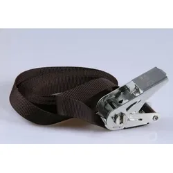 PP-Ratschengurte | 2-er SET | Transportsicherung | 25 mm breit x 3 m lang | Braun | Silberfarbene oder schwarze Ratsche
