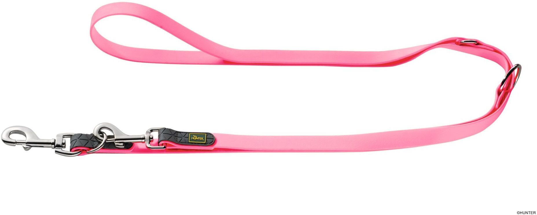 DOG SPORT HUNTER Verstellbare Führleine Convenience 15/200, neonpink