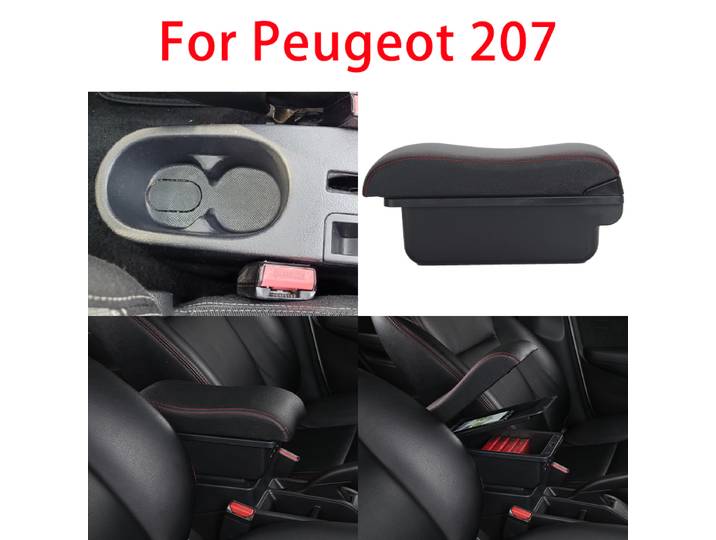 Accoudoir pour Peugeot 207 pour Peugeot 207CC, boîte de rangement intérieure centrale avec USB, accessoires de voiture