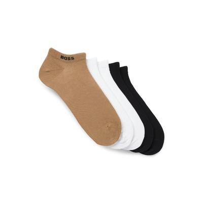 Sneakersocken BOSS "5P AS Uni CC", Herren, Gr. 39-42, beige (beige, weiß, schwarz), Baumwollmischung, unifarben, elastisch, Socken Sneakersocken, mit BOSS Label