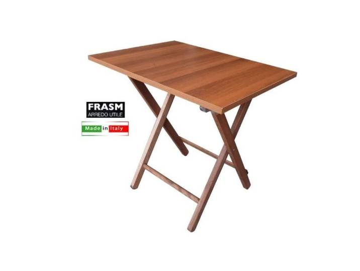 Table pliante - Noyer - 45x61 cm - Bois - Design contemporain - Montage facile