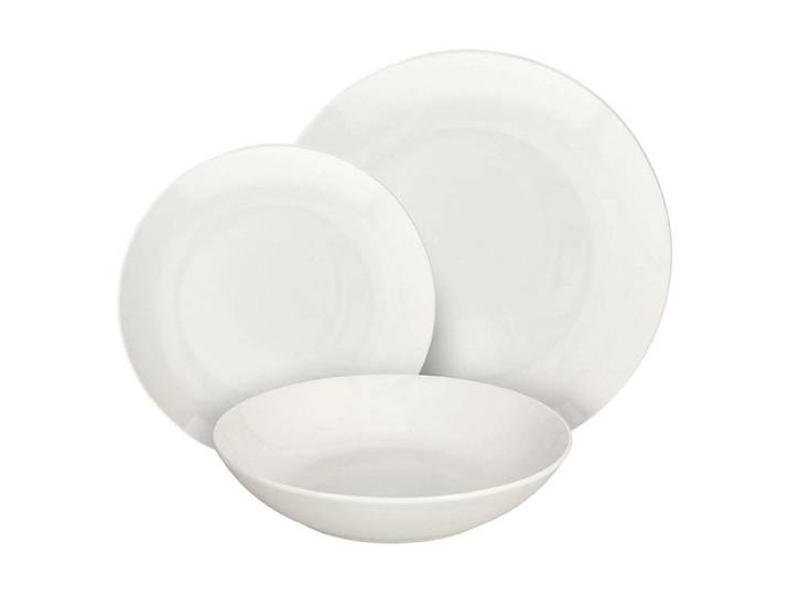Geschirr-Set Tognana Bianco 18-teilig , weiss (weiß), Porzellan, Geschirr-Sets, Geschirr-Set, Spülmaschinenfest, Mikrowellenfest