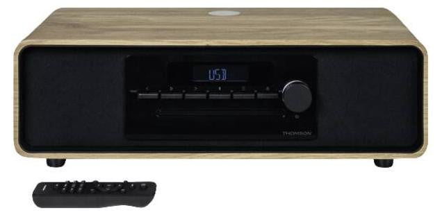 Thomson MIC300IDABBT Micro-systeem zwart/hout, 60W, DAB+/FM, Bluetooth, CD, USB, inductie