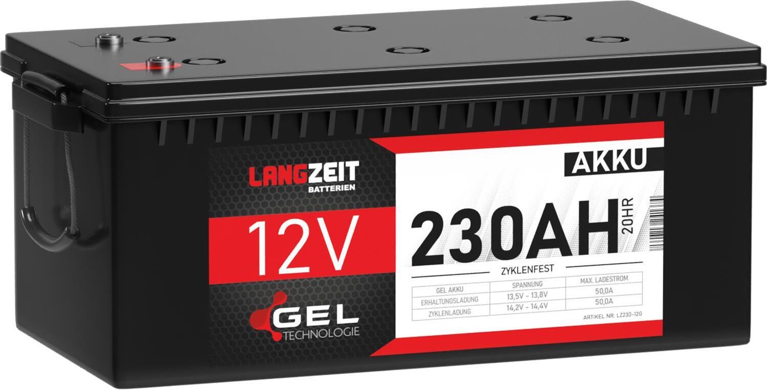 Langzeit Gel Akku 230Ah 12V wartungsfrei für Solaranlage, USV und Elektromobile