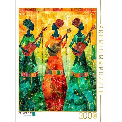 CALVENDO Puzzle Drei Musikantinnen in Afrika spielen Saiteninstrumente | 2000 Teile Lege-Größe 90x67cm Foto-Puzzle für glückliche Stunden