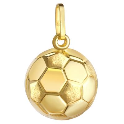 Kettenanhänger FIRETTI "Schmuck Geschenk Gold 375 Halsschmuck Anhänger Halskette Fußball", gold (gelbgoldfarben), Schmuckanhänger, Herren, Gelbgold 375, 1,15 g, Kettenanhänger