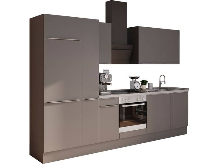 KOCHSTATION KS-Aken Breite 300 cm, wahlweise mit E-Geräten, mit Arbeitsplatte 38 mm stark