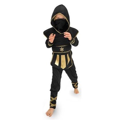 Partydeco Ninja-Kostüm, schwarz, Grösse 116-128 cm (116, 128) (52323178)