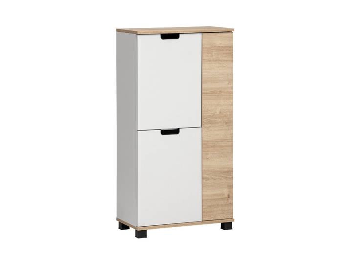 Tchibo - Highboard »Emmik« weiß/weißeiche - 60x32,5x117cm - schwarz -