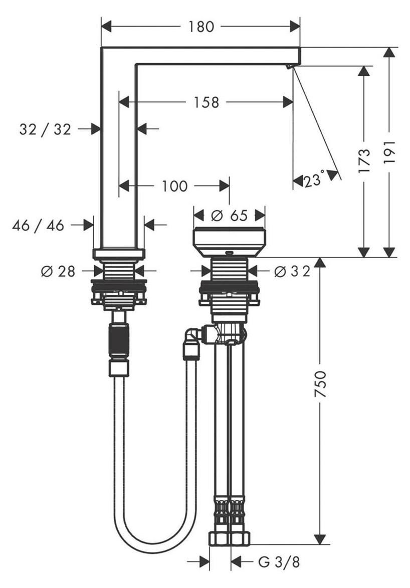 HANSGROHE 73053670 2-Loch WTM 150 Tecturis E
