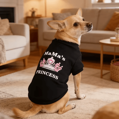 Inspire Picks Princess & Mamas Pet Sweatshirt Soft Black Pullover For Dogs & Cats l