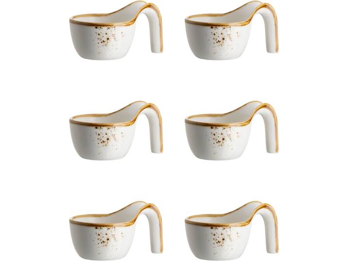 MÄSER Speiseteller-Set 6-tlg. Pintar weiss/braun Porzellan D 5 cm 6 Stk