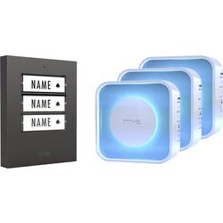 m-e modern-electronics 100083 Funkklingel Komplett-Set beleuchtet, mit Adressfeld